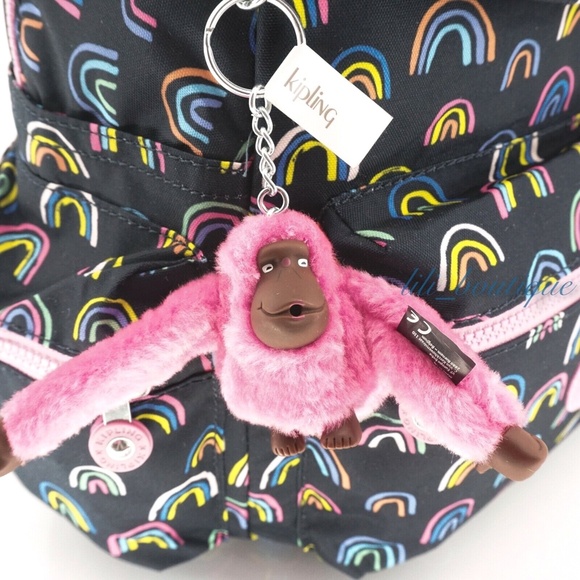 NWT Kipling BP4391 Ezra Travel Bag Backpack Polyester Navy Rainbow Scatter Multi main image 4
